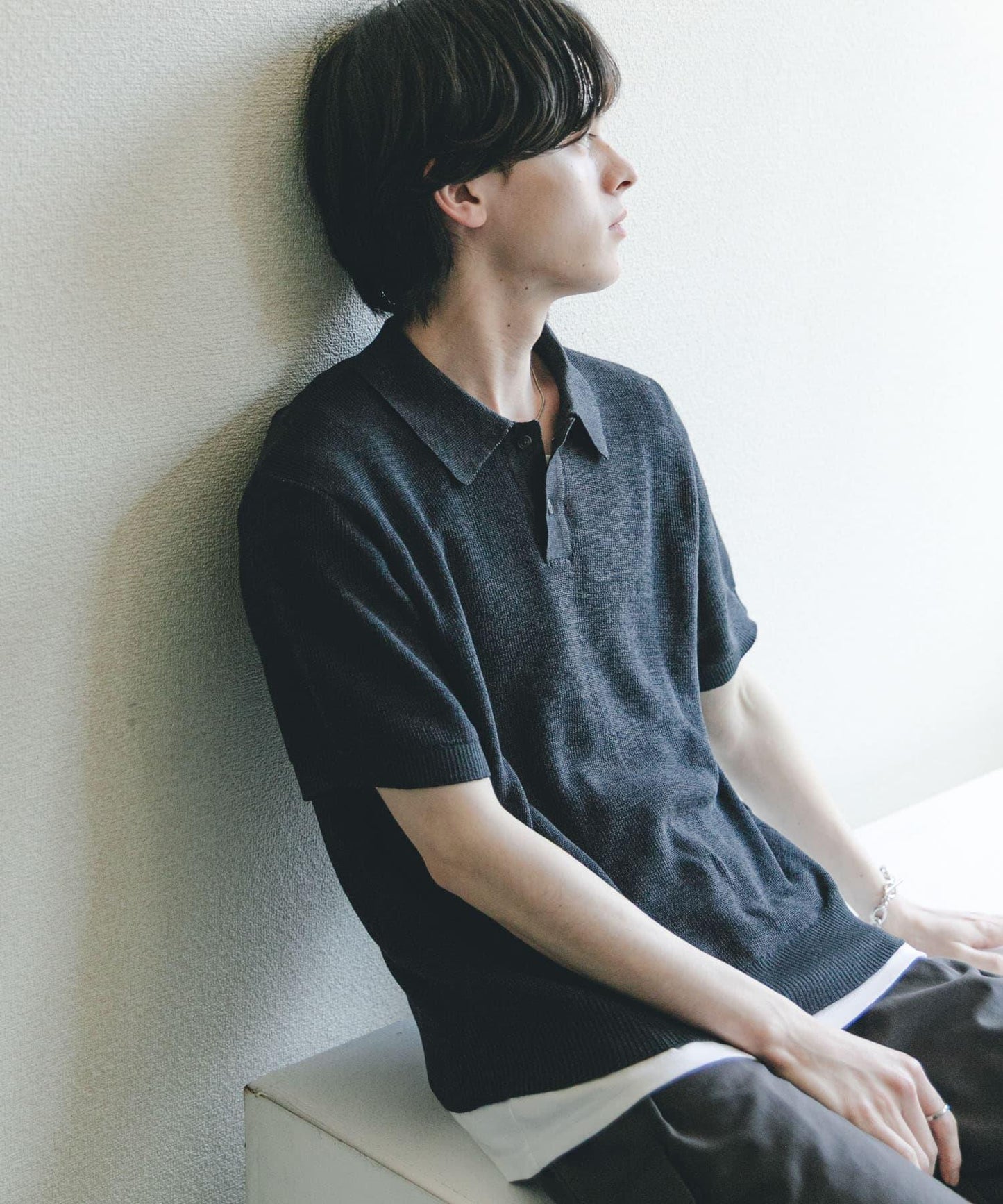 可水洗 輕盈混色針織 POLO衫