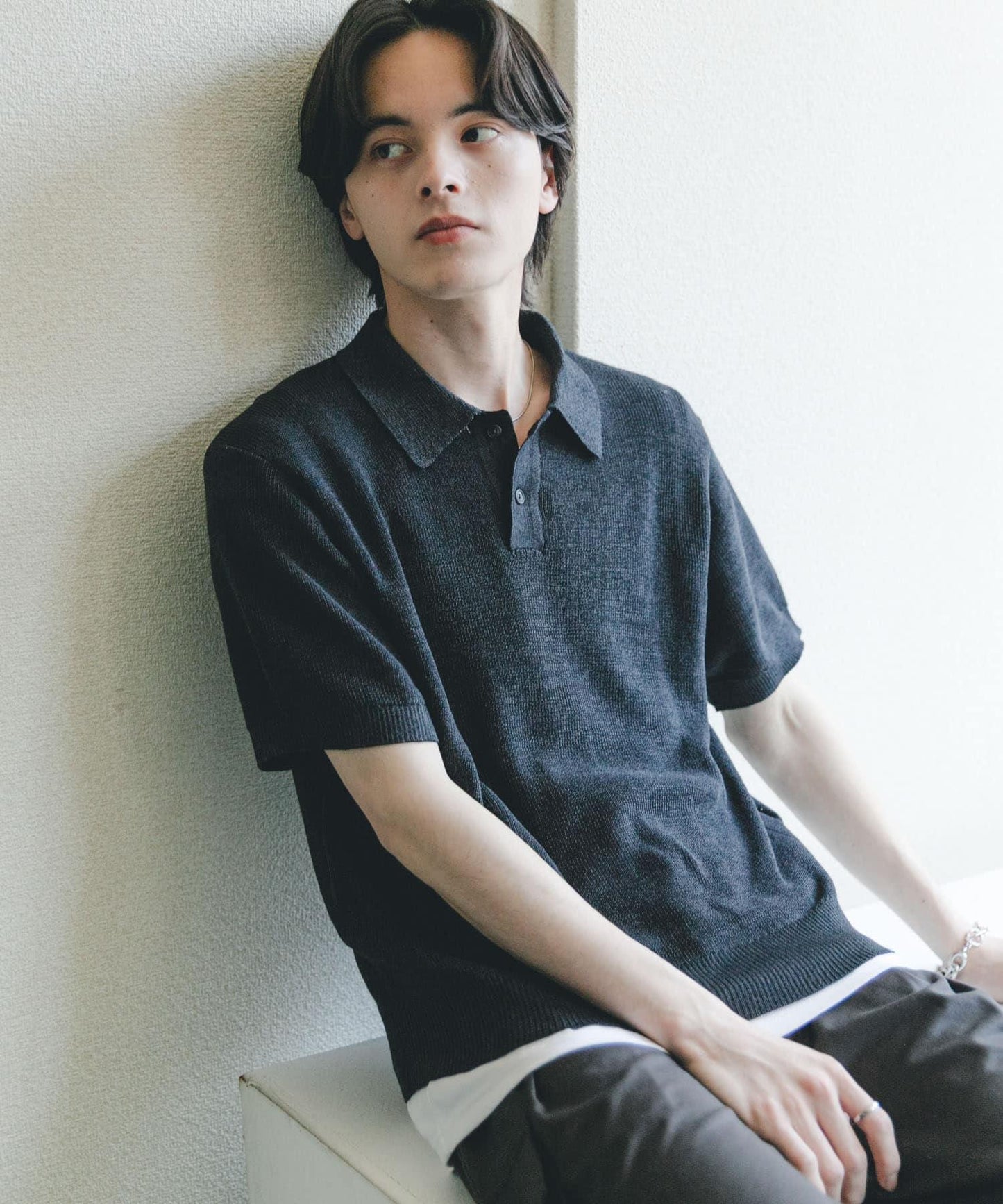 可水洗 輕盈混色針織 POLO衫