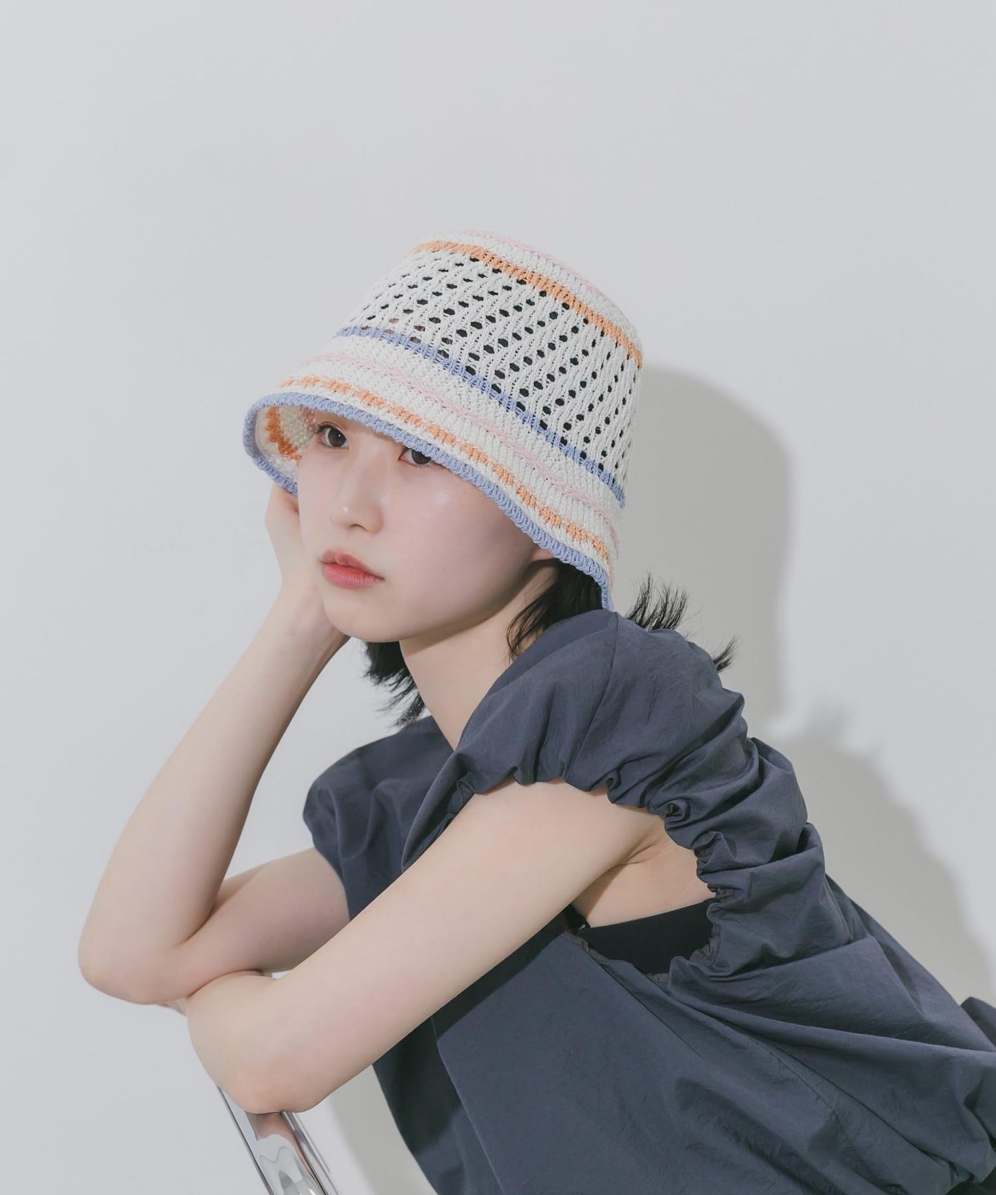 彩色條紋 熱塑 帽子