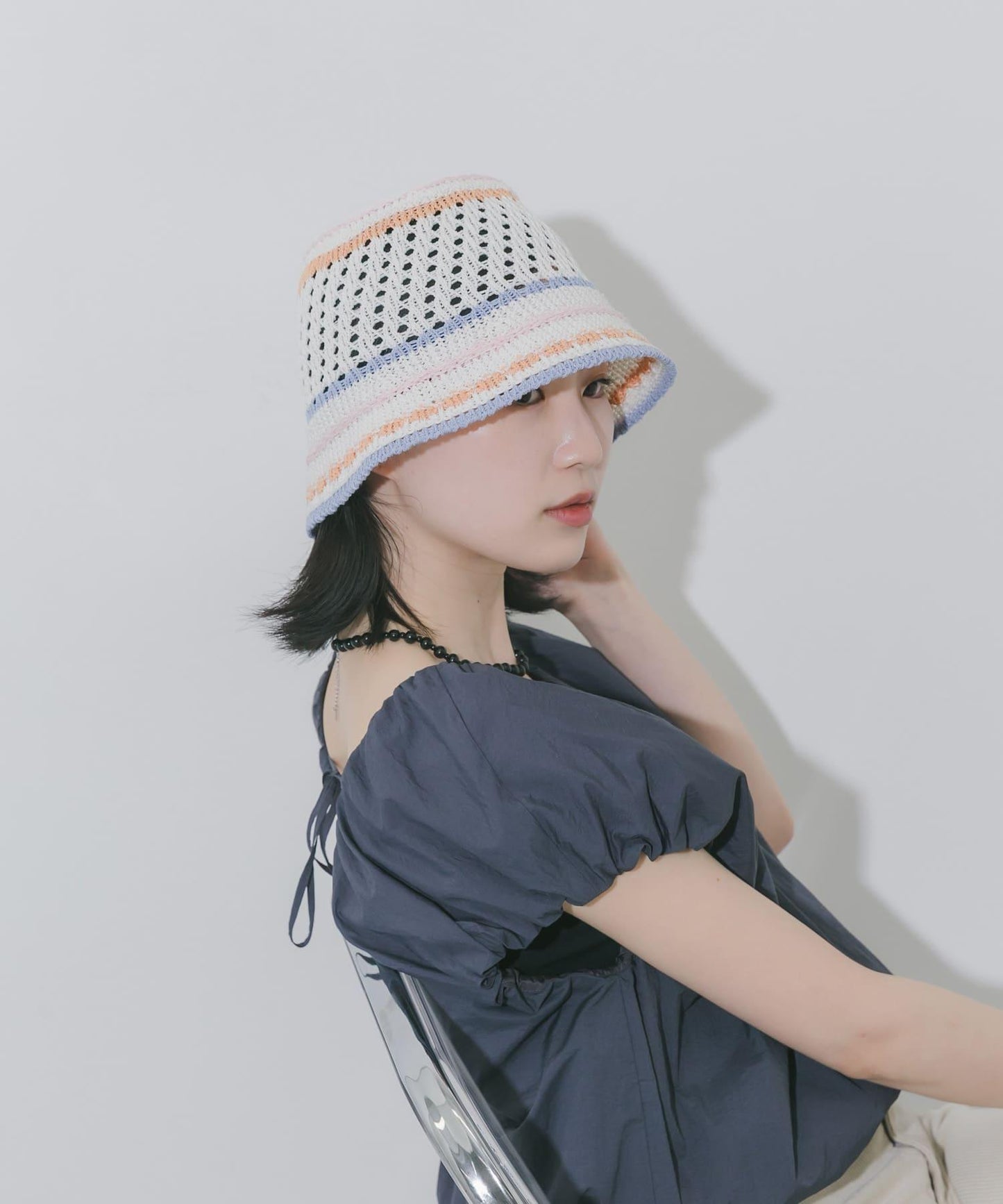 彩色條紋 熱塑 帽子