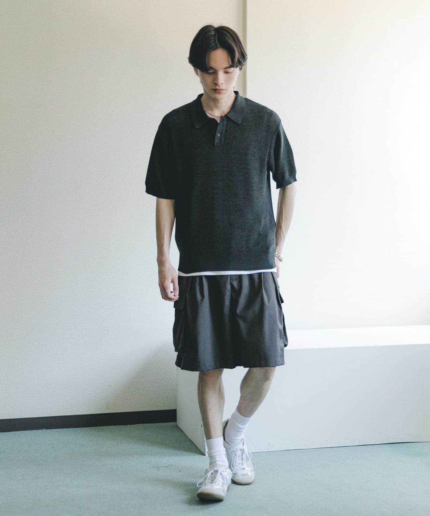 可水洗 輕盈混色針織 POLO衫