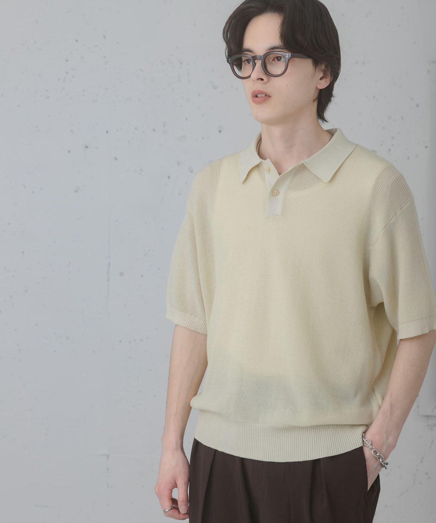 可水洗 輕盈混色針織 POLO衫