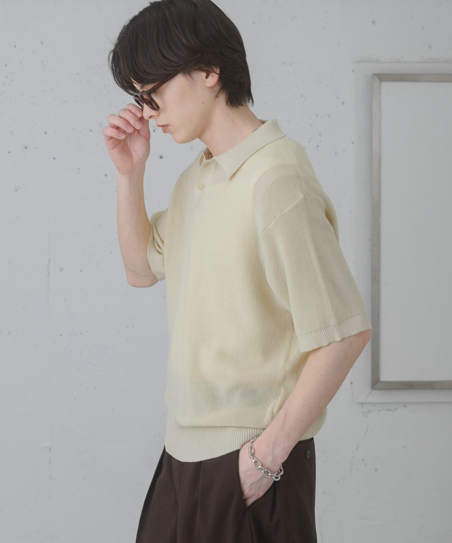 可水洗 輕盈混色針織 POLO衫
