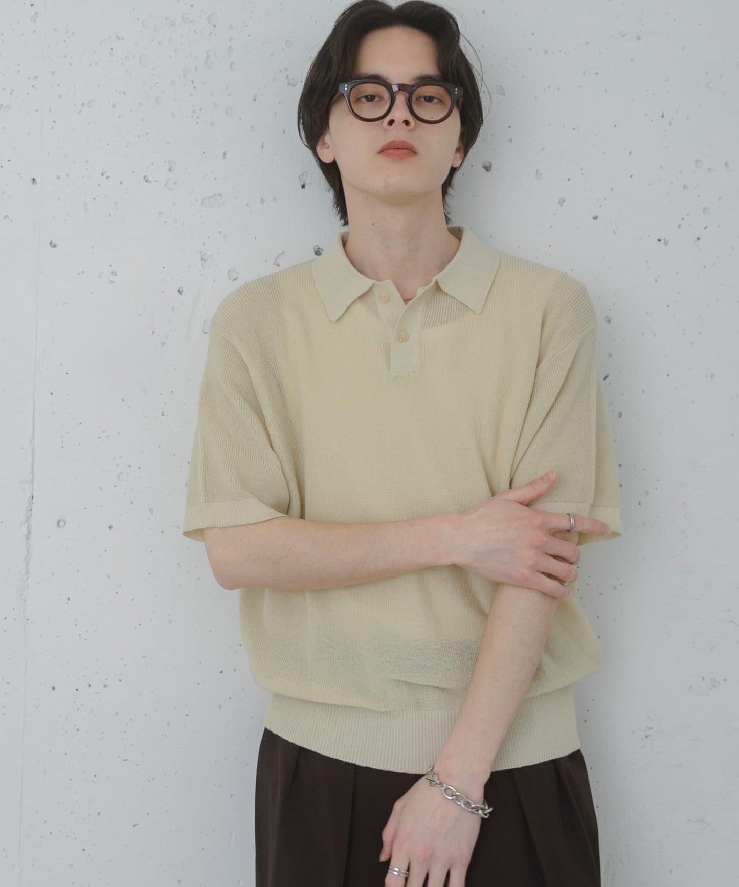 可水洗 輕盈混色針織 POLO衫