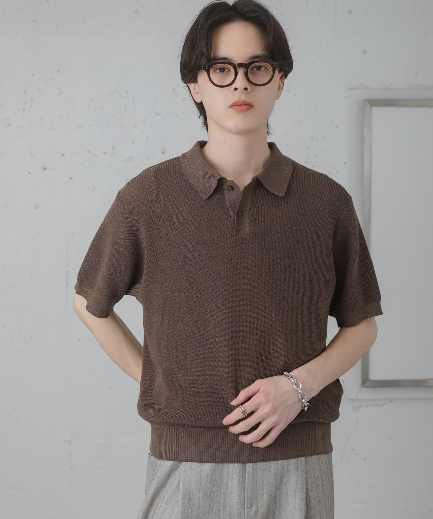 可水洗 輕盈混色針織 POLO衫