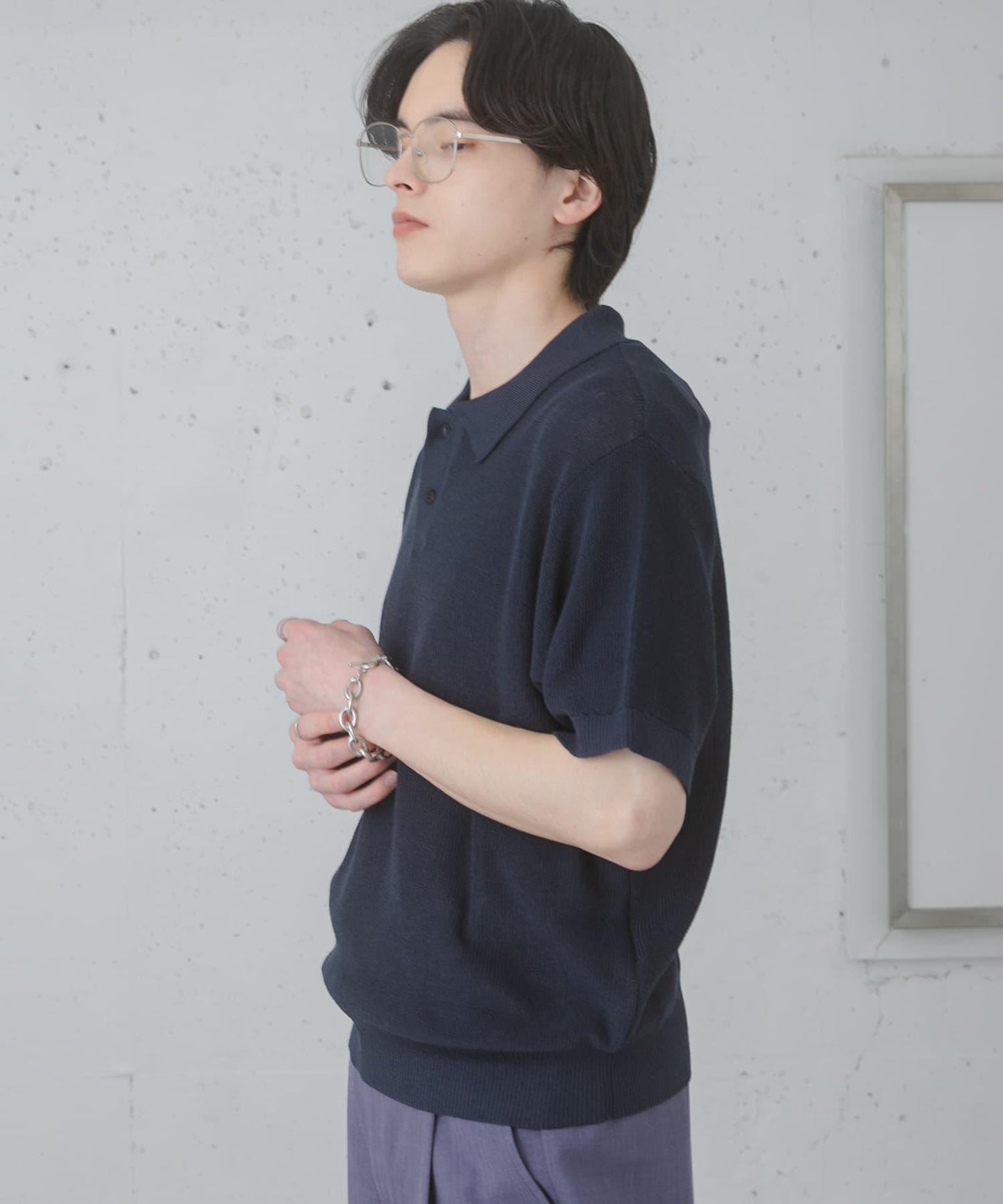 可水洗 輕盈混色針織 POLO衫