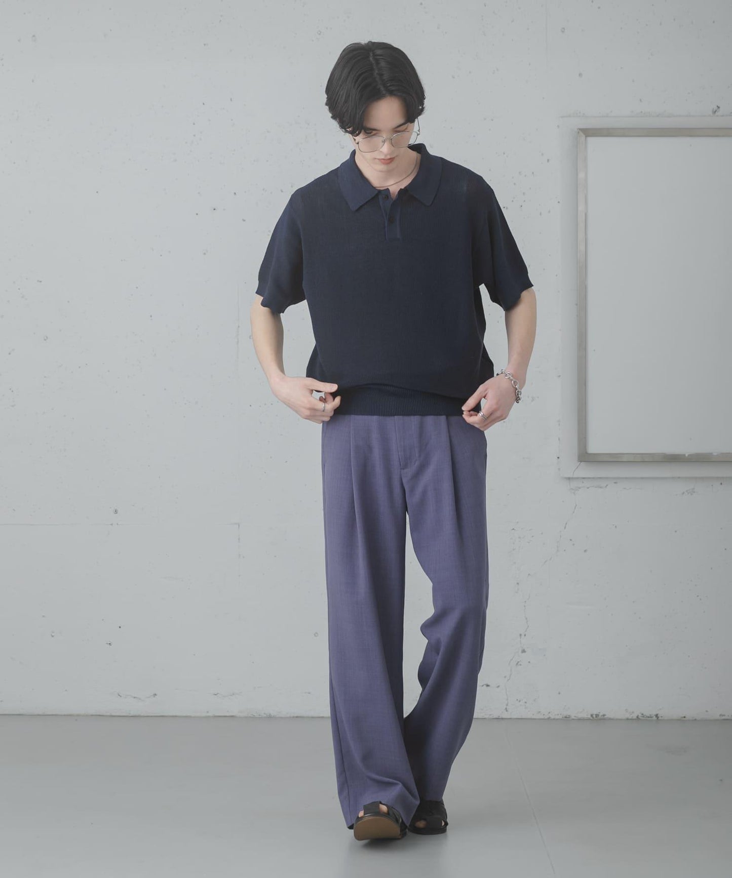 可水洗 輕盈混色針織 POLO衫