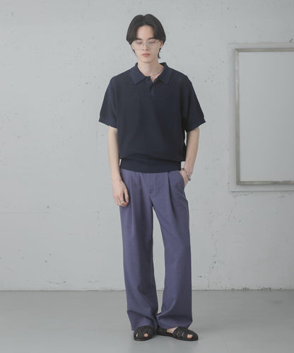 可水洗 輕盈混色針織 POLO衫