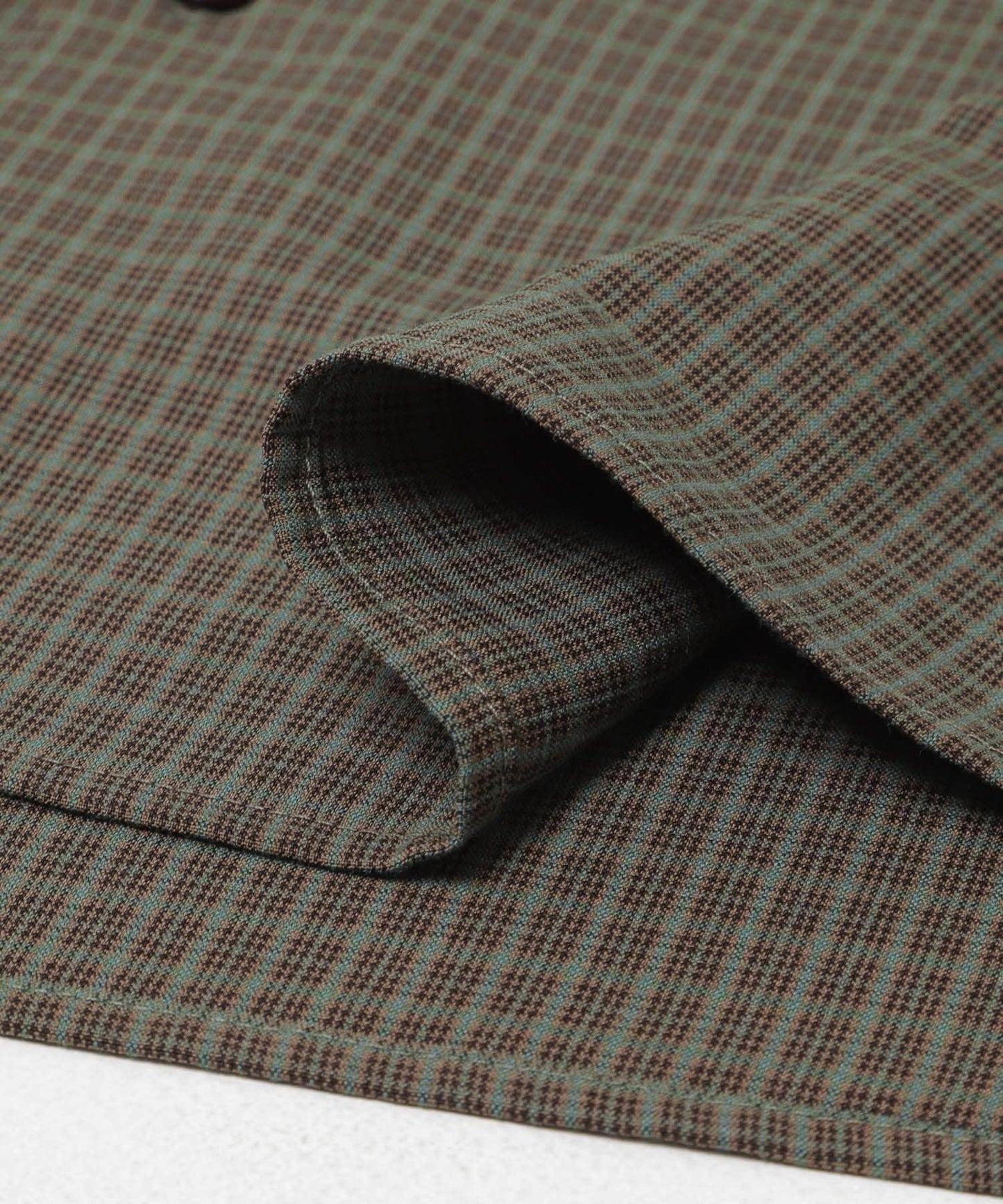超寬鬆 微格紋 短袖襯衫
