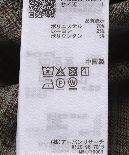 超寬鬆 微格紋 短袖襯衫