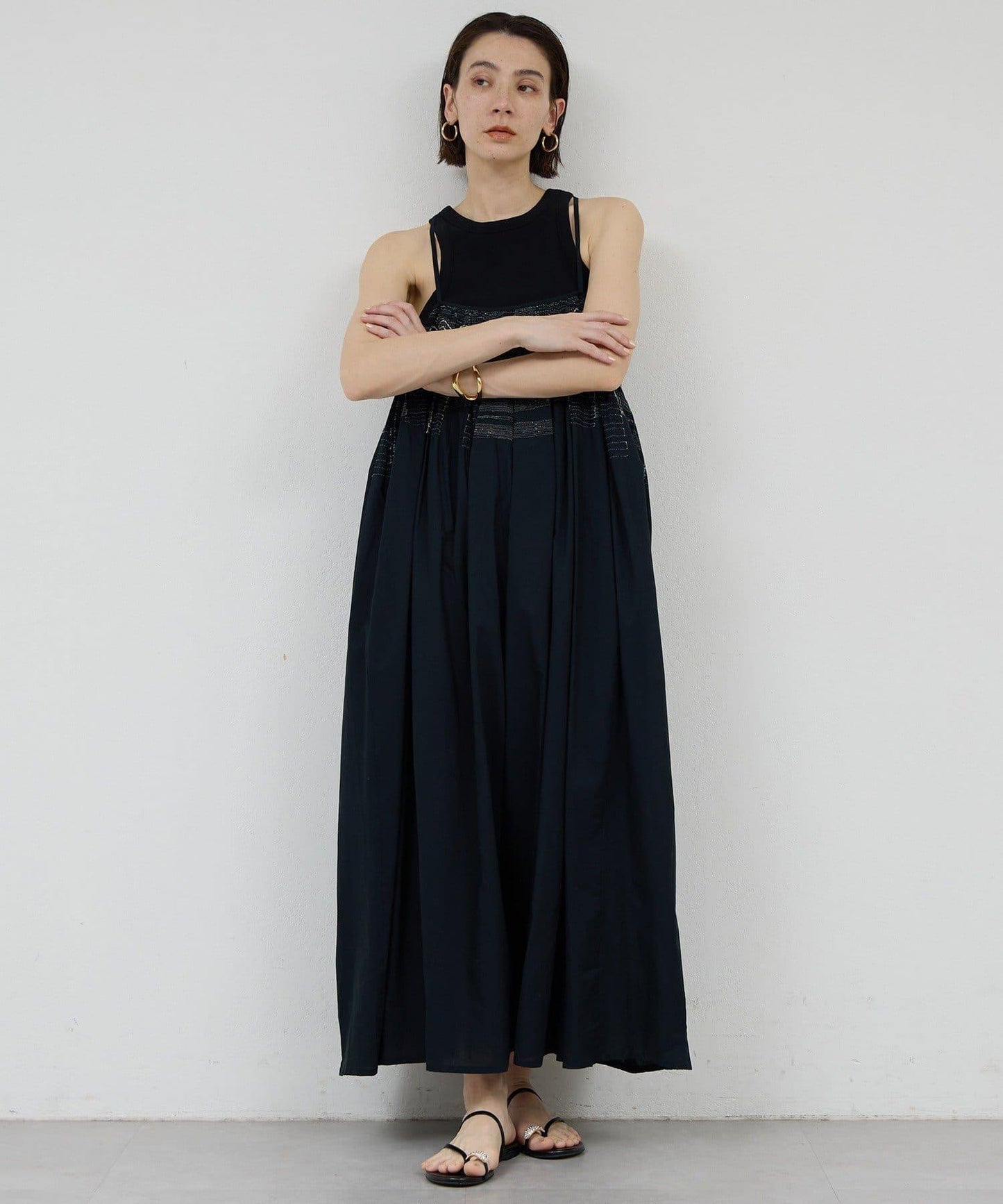 Dhritië 刺繡 吊帶連體褲