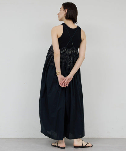 Dhritië 刺繡 吊帶連體褲