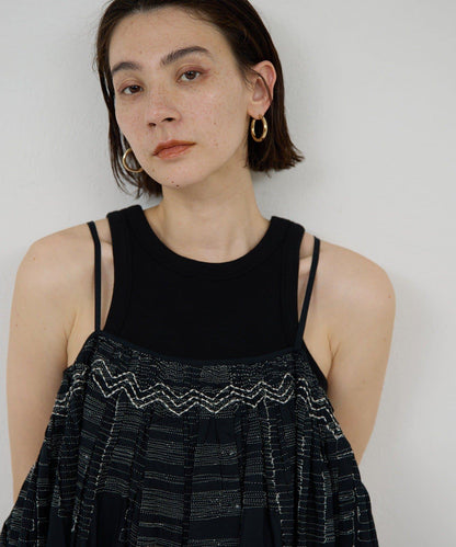 Dhritië 刺繡 吊帶連體褲