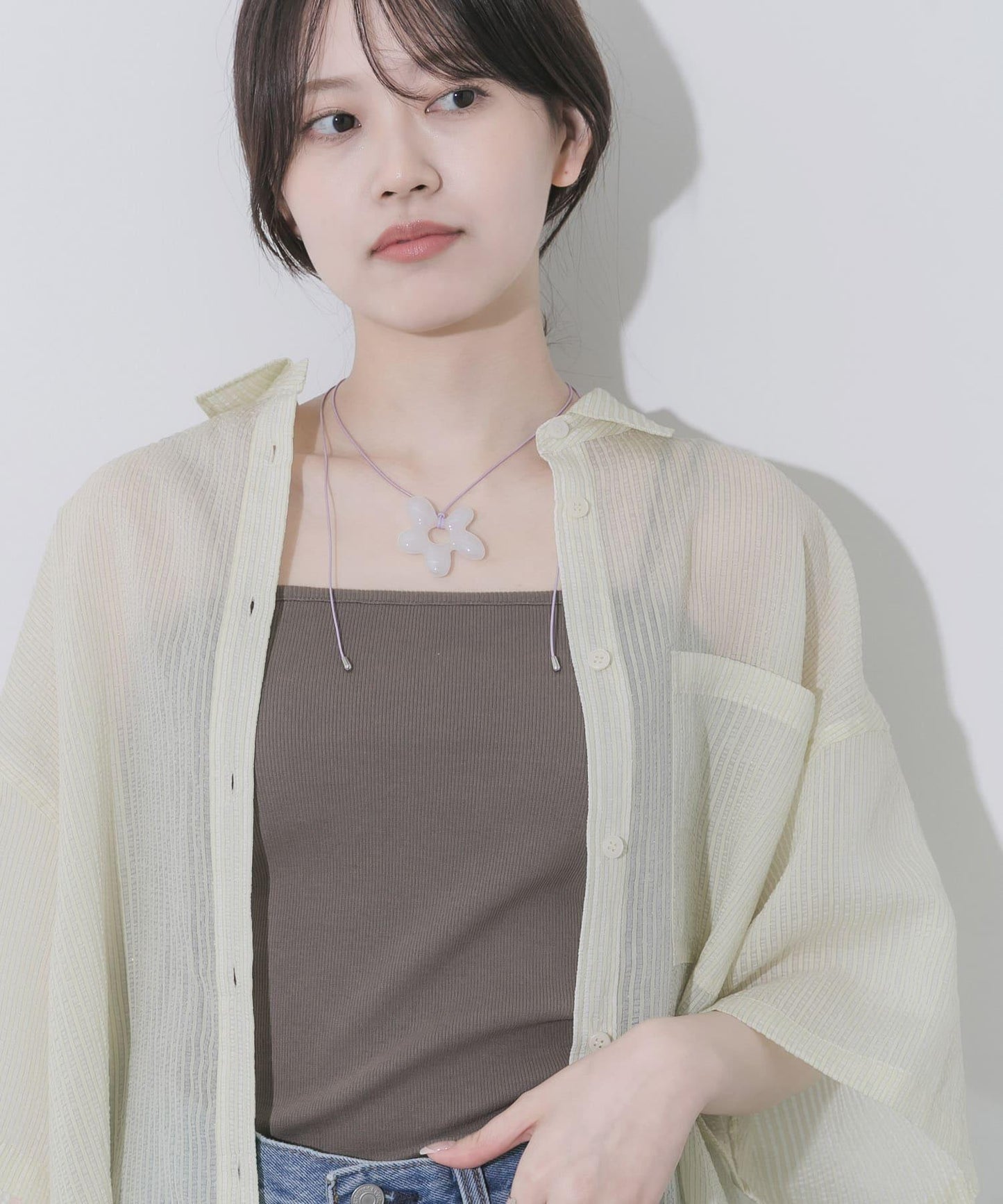 花朵裝飾 彩色繩 頸圈