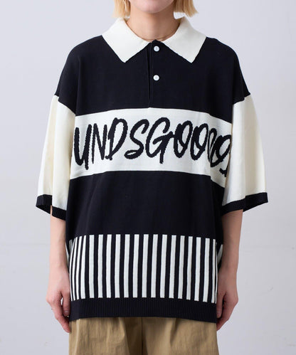 SOUNDSGOOOOD 拼接Logo針織Polo衫