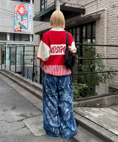 SOUNDSGOOOOD 拼接Logo針織Polo衫