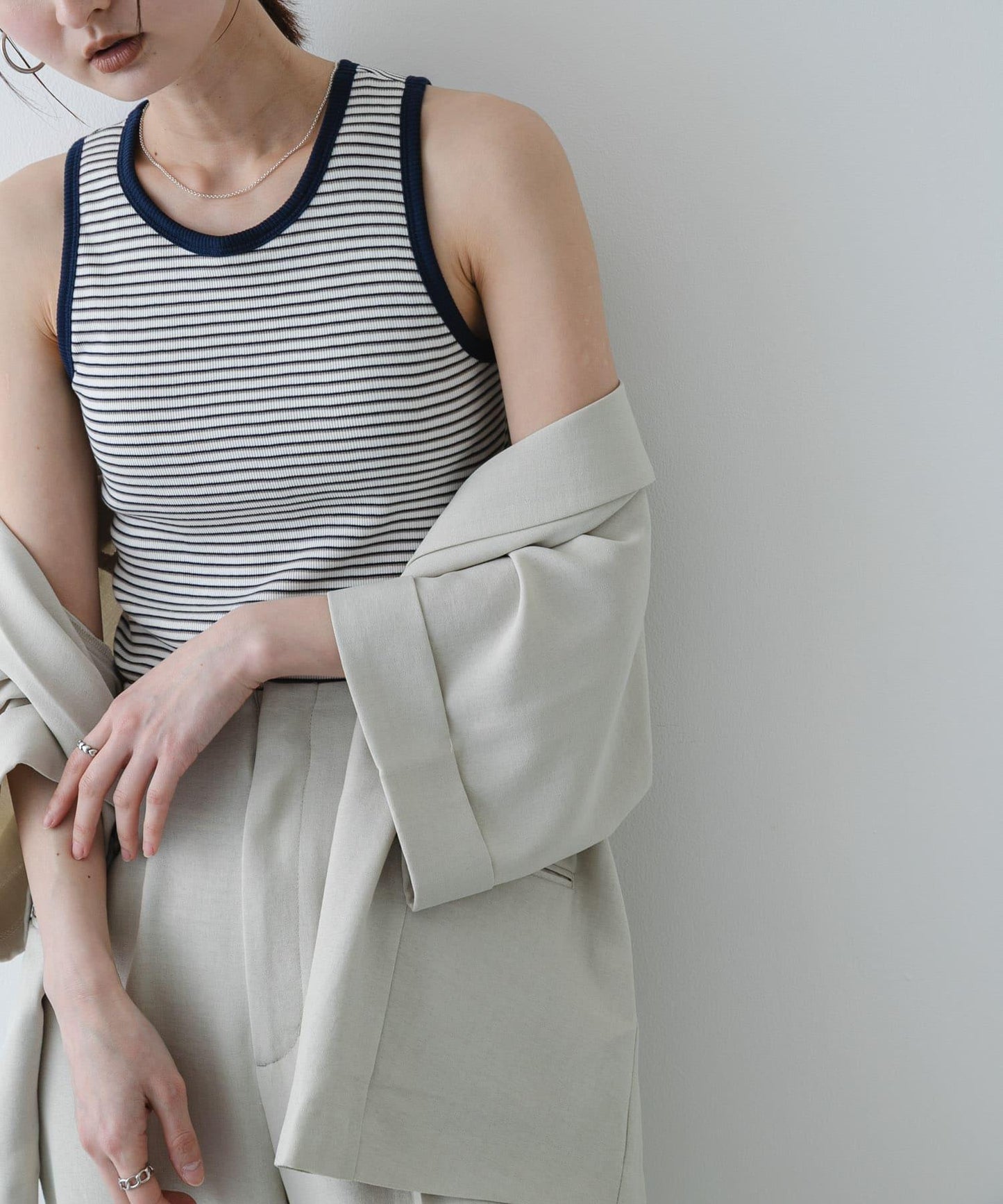 Healthknit×SENSE OF PLACE 條紋背心