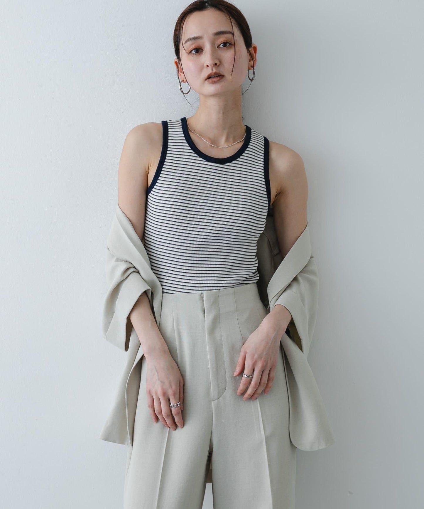 Healthknit×SENSE OF PLACE 條紋背心