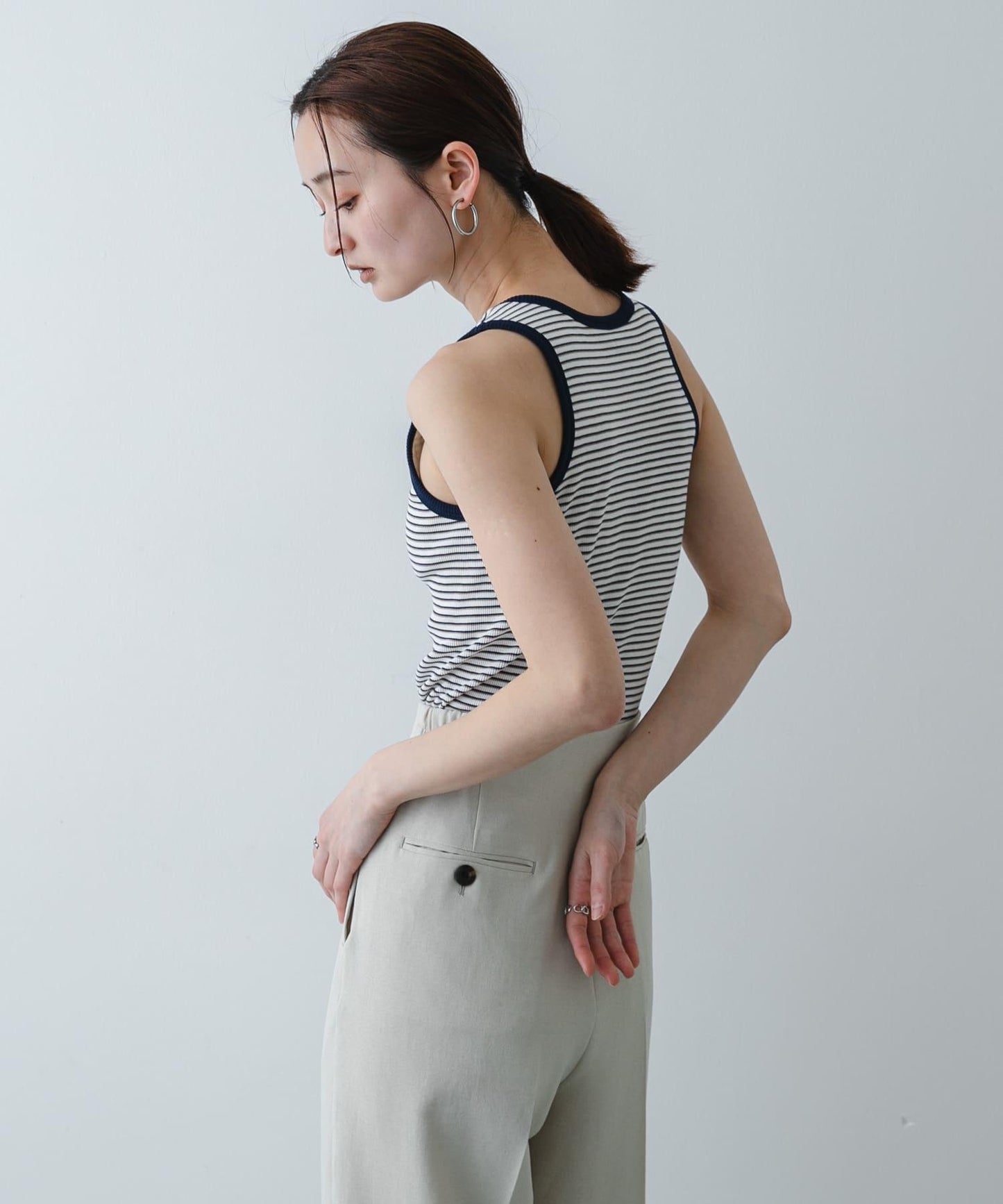 Healthknit×SENSE OF PLACE 條紋背心