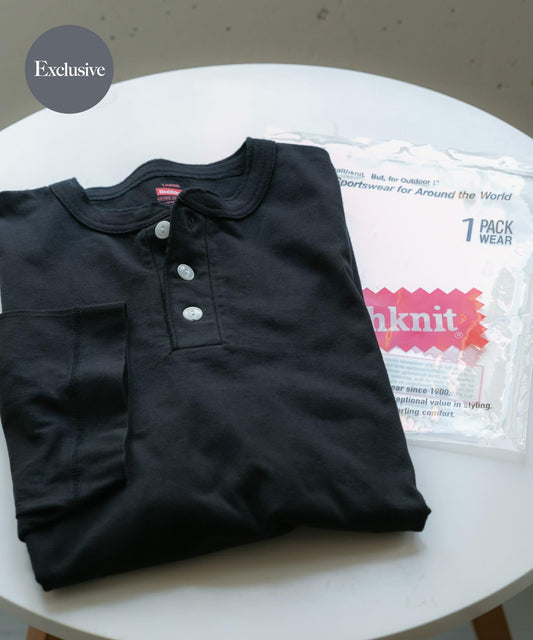Healthknit×SENSE OF PLACE 亨利領T恤