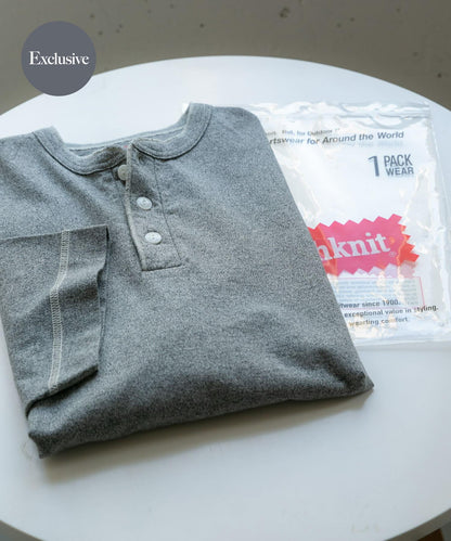 Healthknit×SENSE OF PLACE 亨利領T恤