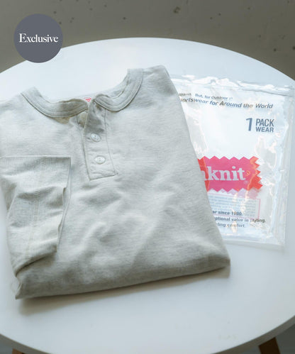Healthknit×SENSE OF PLACE 亨利領T恤