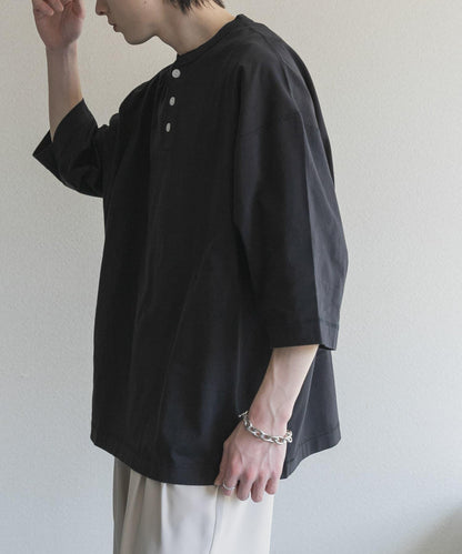 Healthknit×SENSE OF PLACE 亨利領T恤