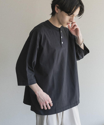 Healthknit×SENSE OF PLACE 亨利領T恤