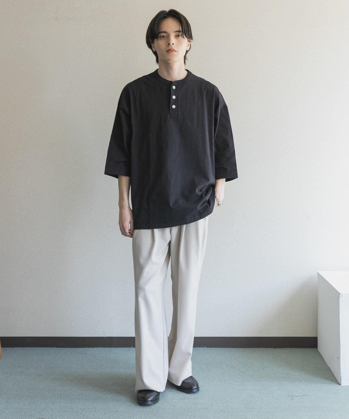 Healthknit×SENSE OF PLACE 亨利領T恤