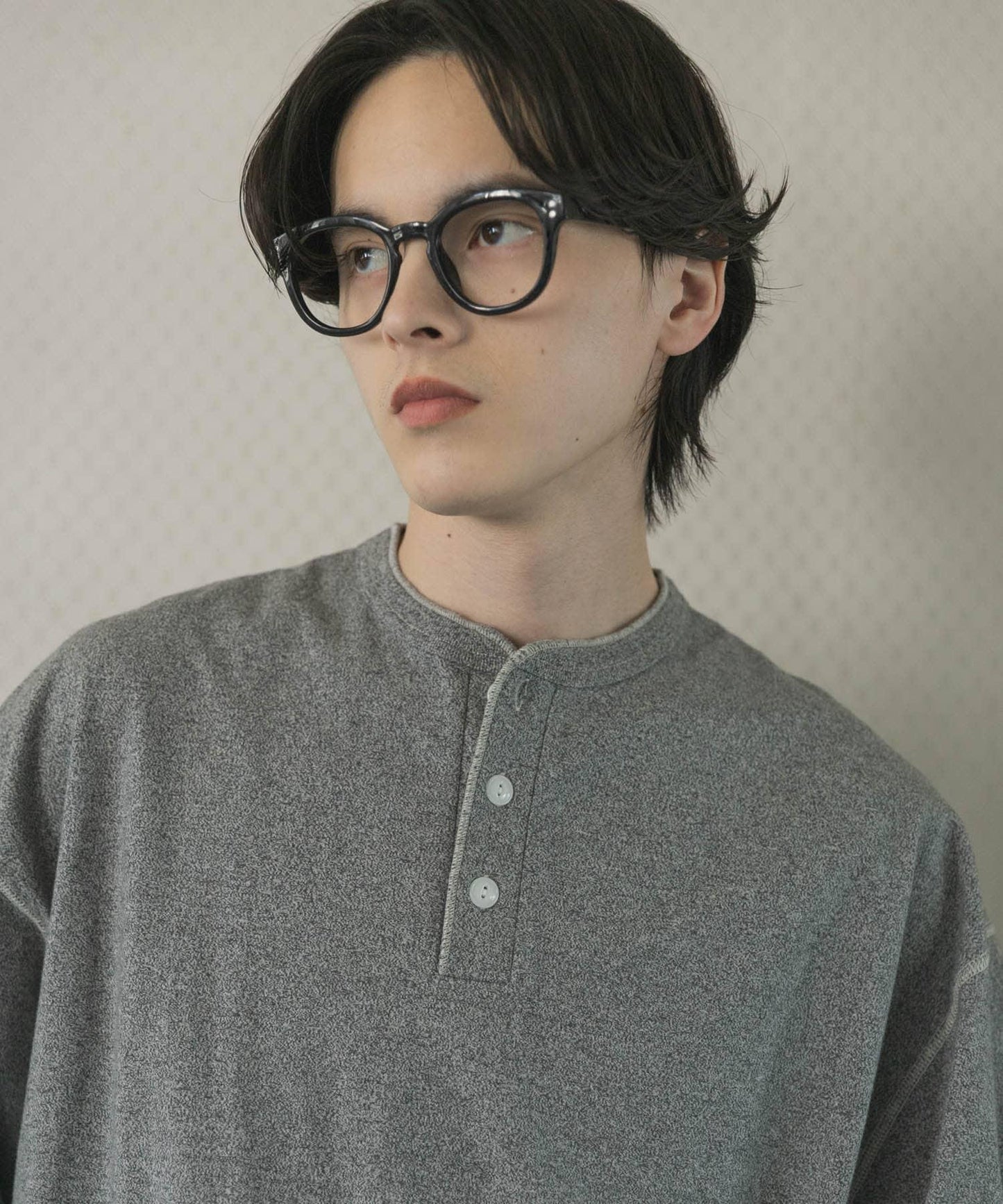Healthknit×SENSE OF PLACE 亨利領T恤