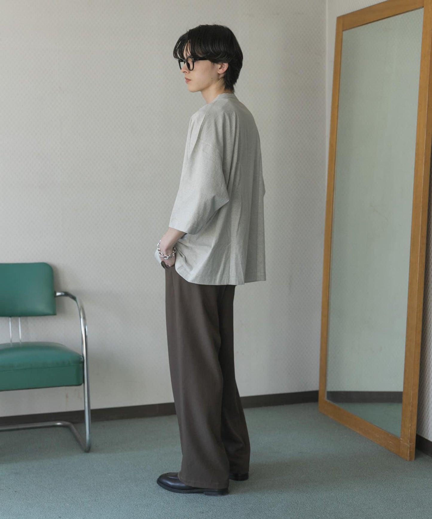 Healthknit×SENSE OF PLACE 亨利領T恤