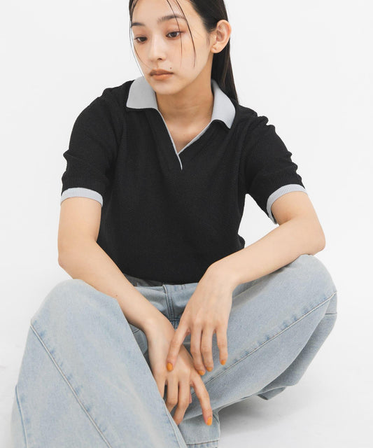 假兩件層次感 針織襯衫