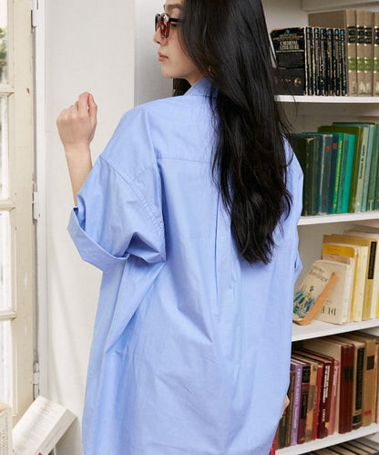 單點刺繡 短袖襯衫