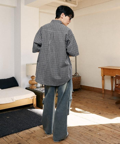 單點刺繡 短袖襯衫