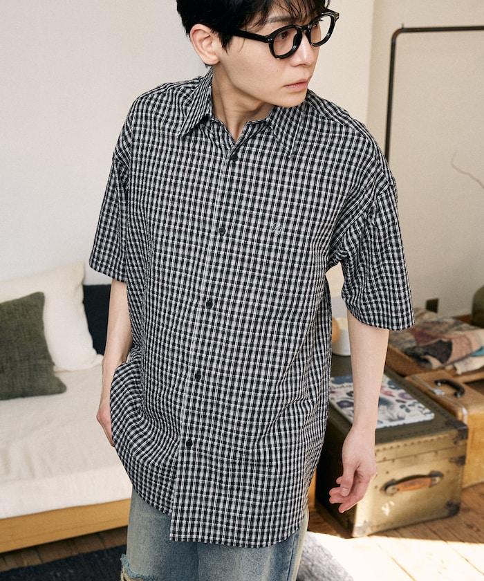 單點刺繡 短袖襯衫