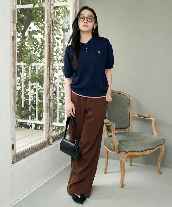 接觸冷感 配色袖 夏季針織 Polo衫