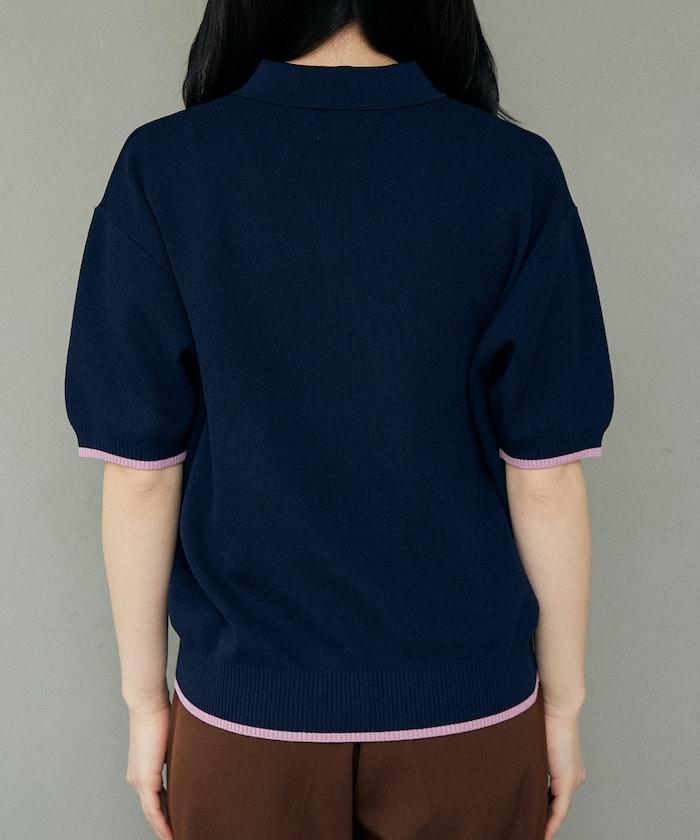 接觸冷感 配色袖 夏季針織 Polo衫