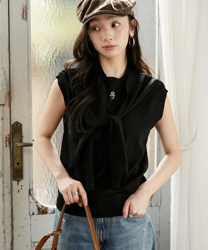 接觸涼感 肩掛款無袖 針織 上衣