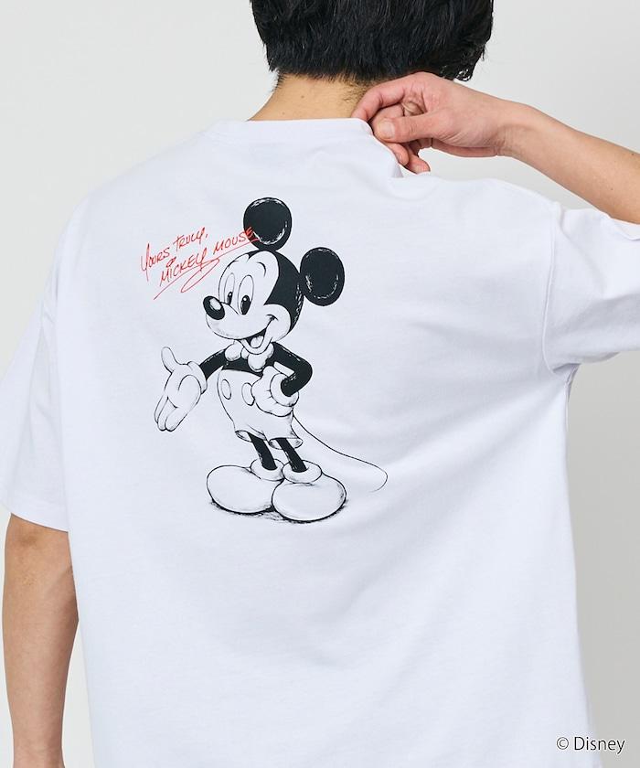 DISNEY（迪士尼） ミッキーマウス 背部印花 圓領T恤