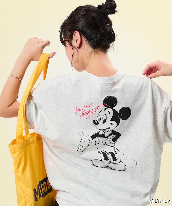 DISNEY（迪士尼） ミッキーマウス 背部印花 圓領T恤