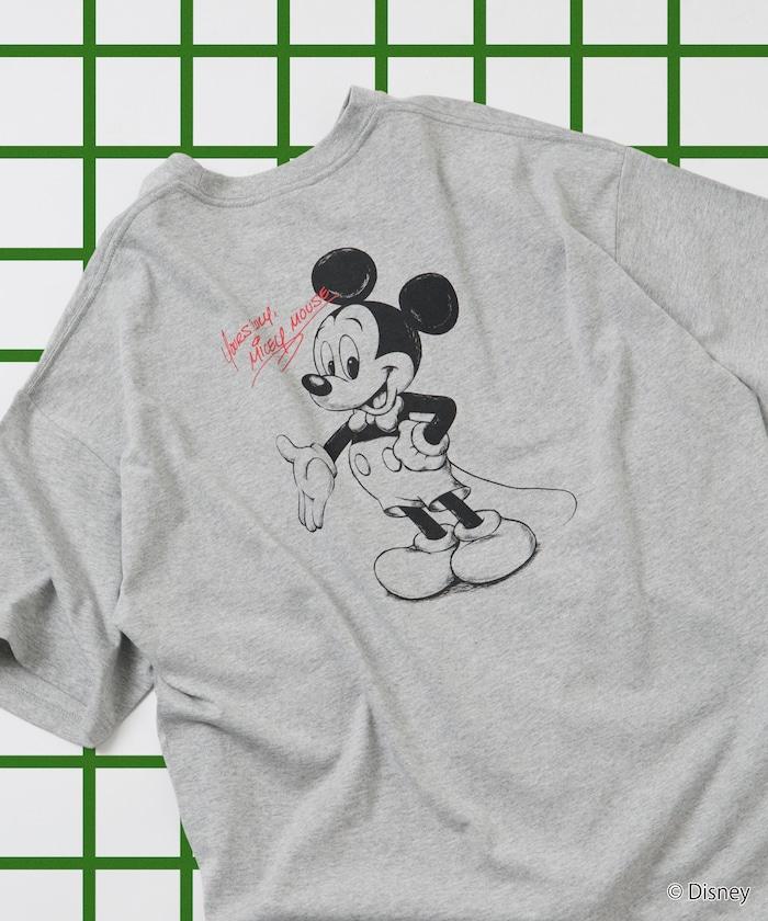DISNEY（迪士尼） ミッキーマウス 背部印花 圓領T恤