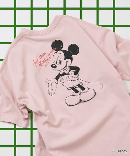 DISNEY（迪士尼） ミッキーマウス 背部印花 圓領T恤