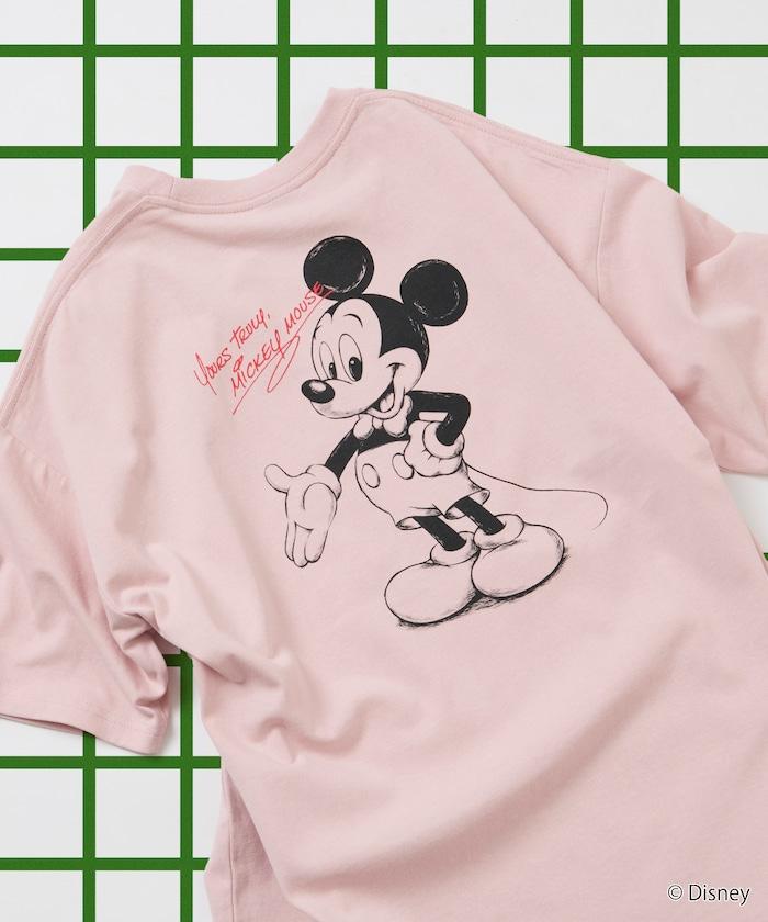 DISNEY（迪士尼） ミッキーマウス 背部印花 圓領T恤