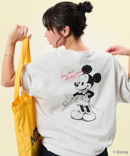 DISNEY（迪士尼） ミッキーマウス 背部印花 圓領T恤