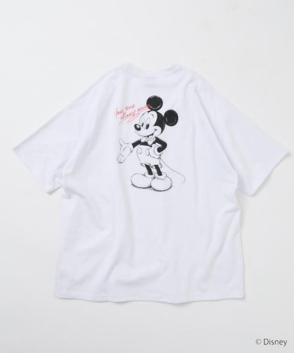 DISNEY（迪士尼） ミッキーマウス 背部印花 圓領T恤