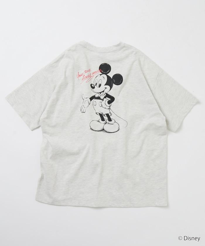 DISNEY（迪士尼） ミッキーマウス 背部印花 圓領T恤
