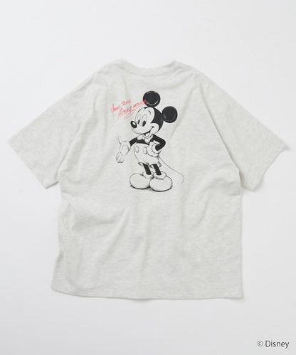 DISNEY（迪士尼） ミッキーマウス 背部印花 圓領T恤