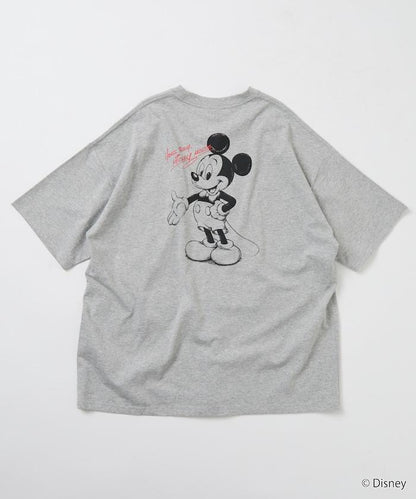 DISNEY（迪士尼） ミッキーマウス 背部印花 圓領T恤