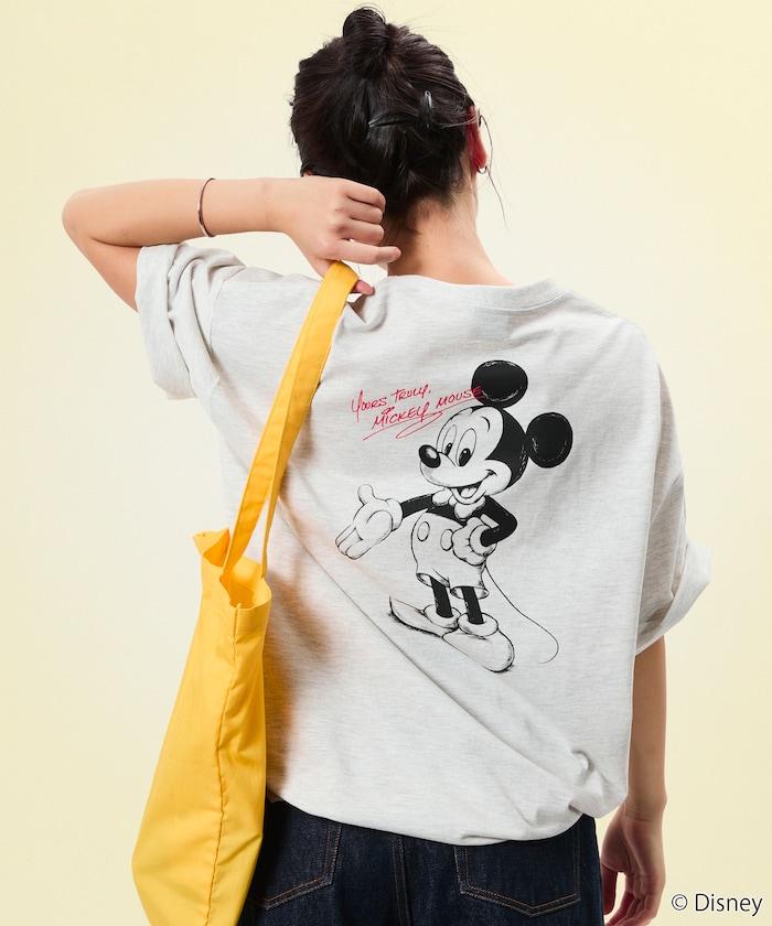 DISNEY（迪士尼） ミッキーマウス 背部印花 圓領T恤