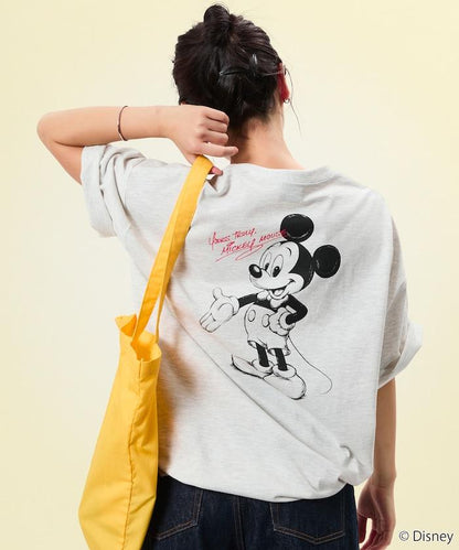 DISNEY（迪士尼） ミッキーマウス 背部印花 圓領T恤